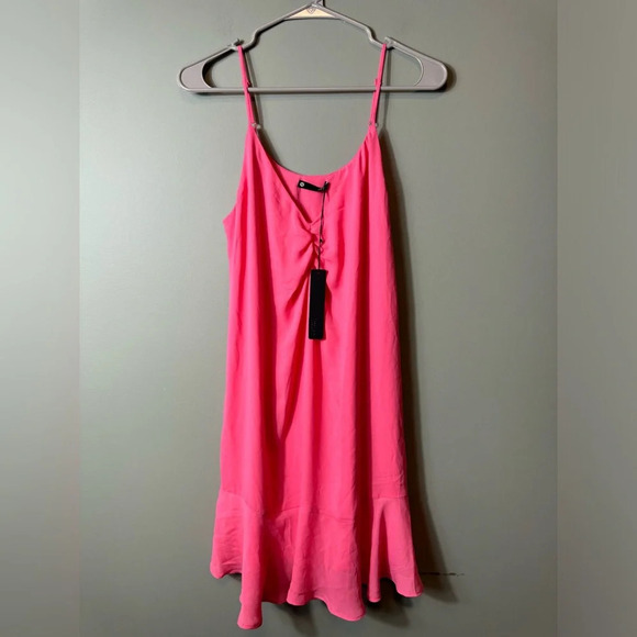 Krisa Revolve Brand NWT Women’s Mini Tank Strap Dress Candy Pink Color XS - Picture 1 of 7